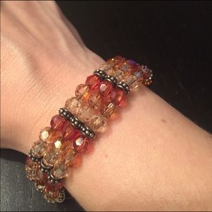 💕Lovely crystal 3 strand bracelet, earth tones💕